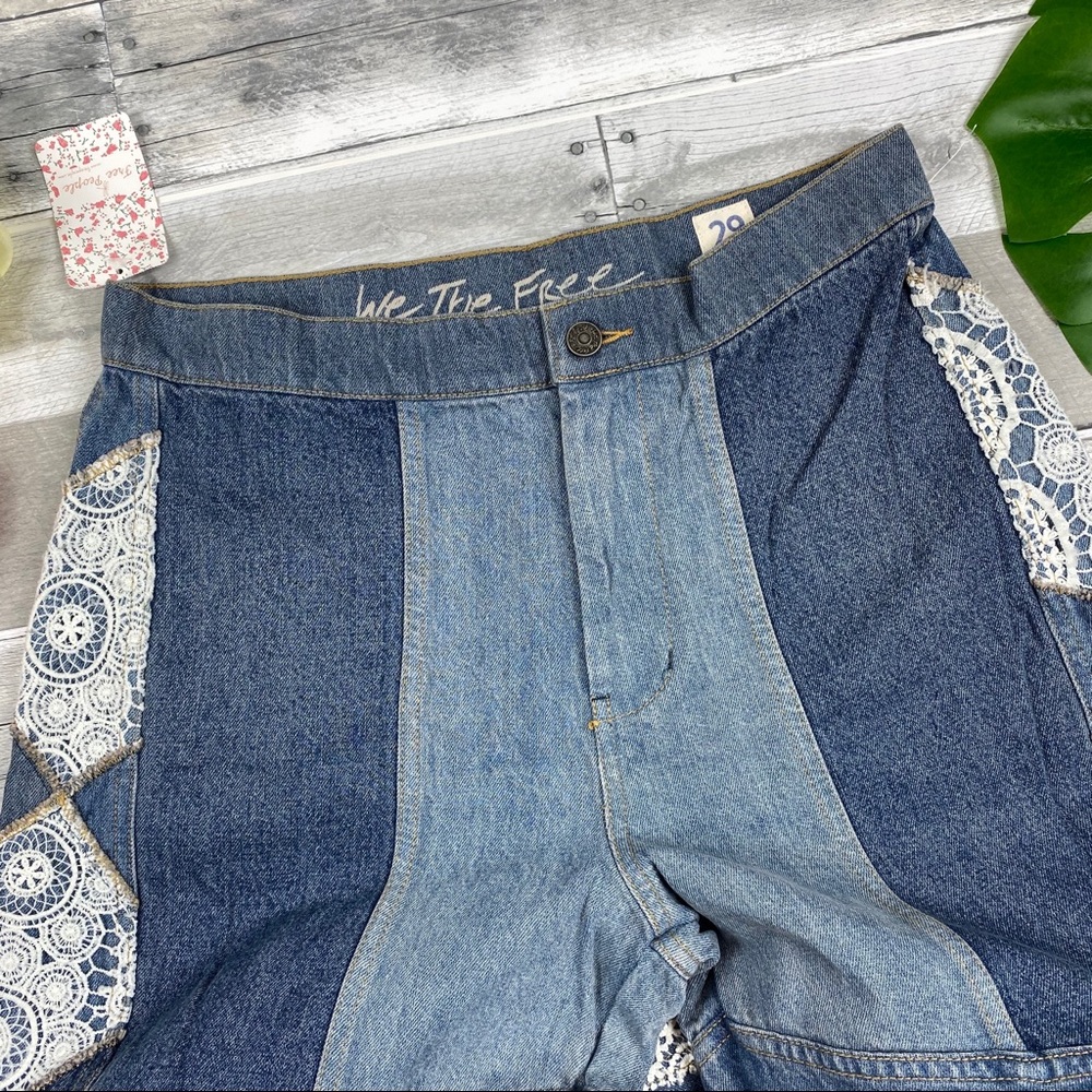 Free People in my element flare jeans patchwork - Picture 3 of 8